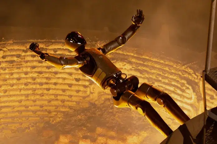 Figure melts down most of its F.02 robots in Finland, on an idea from Arnold Schwarzenegger An F.02 series humanoid robot immersed in a bath of molten steel at a Finnish foundry