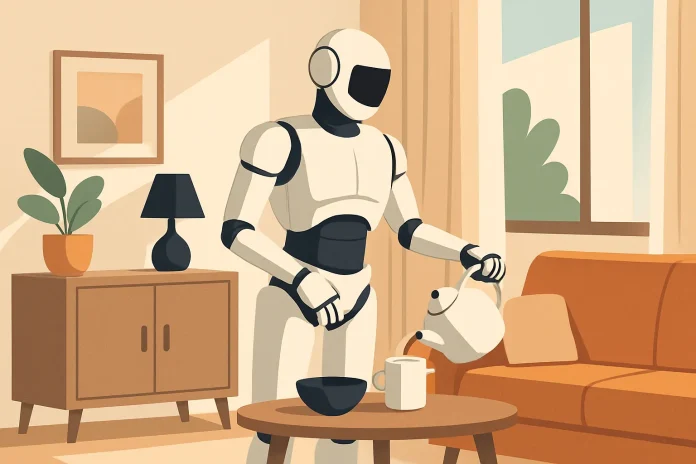 Figure teste Helix 2.5 dans 30 maisons inconnues, sans entraînement sur place Robot humanoïde en action dans un intérieur résidentiel inconnu, sans préparation préalable