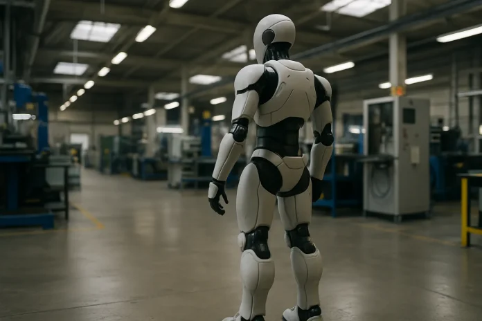 Hyundai plans to deploy 25,000 Atlas humanoid robots in its factories by 2030 Illustration: generic humanoid robot in an industrial setting, linked to the planned deployment of Atlas in Hyundai factories