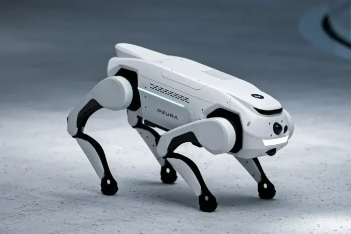 Neura 4NE1: Vierte Generation soll 20 % leichter sein und ist auf Serienfertigung ausgelegt Der humanoide Roboter 4NE1 der vierten Generation von Neura Robotics mit schlankerer Silhouette und schwarzer Textilverkleidung