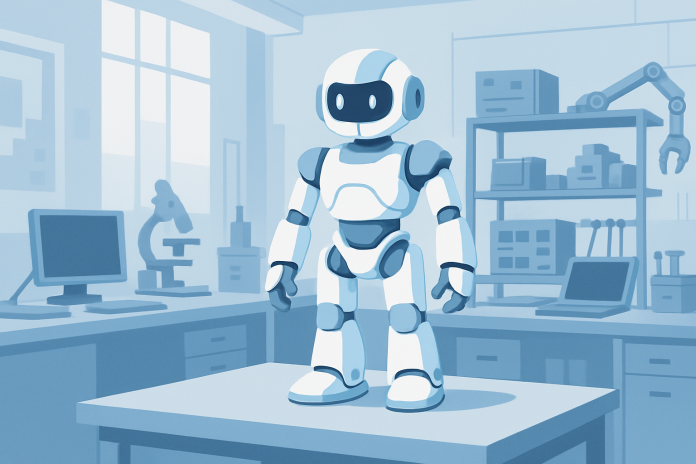 booster-t1-illustration Robot humanoïde de recherche dans un laboratoire